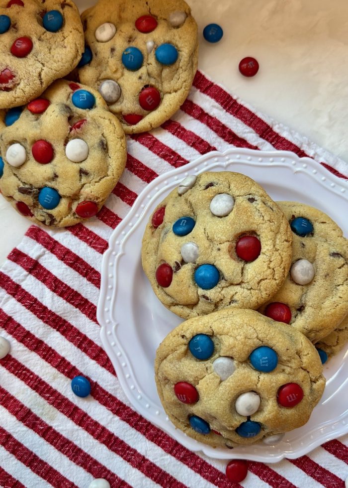 Patriotic M&M Chocolate Chip Cookies